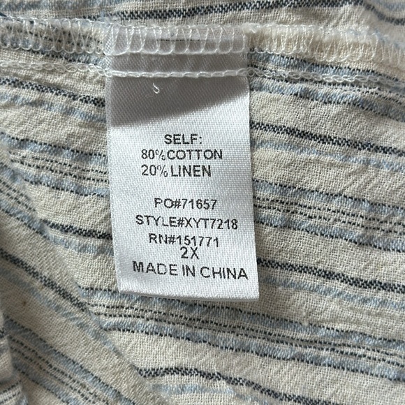 Gilli brand linen blend popover top SZ 2X - Picture 5 of 9